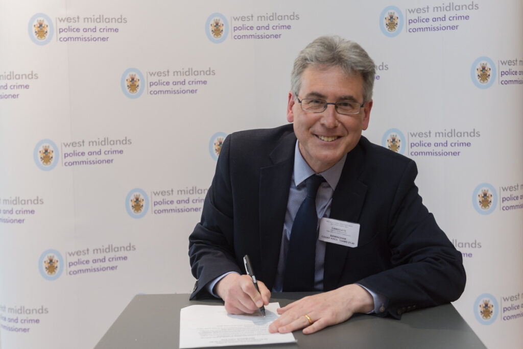 The newly elected Police and Crime Commissioner, Simon Foster
