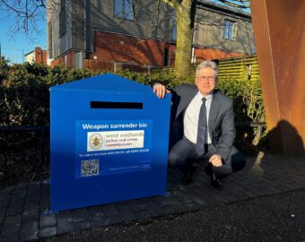 PCC unveils four new weapon surrender bins in crackdown on knife crime