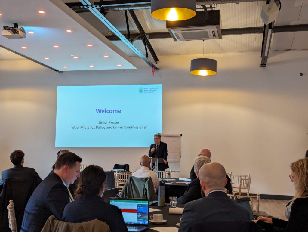 PCC Simon Foster addresses the public health approach to fraud conference last week in Digbeth, Birmingham