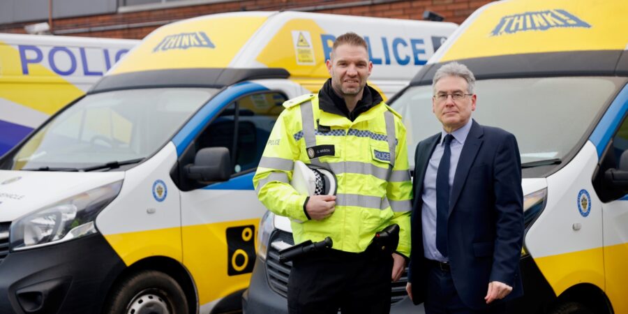PCC Simon Foster alongside Superintendent Gareth Mason, head of West Midlands Police's Roads Policing Unit