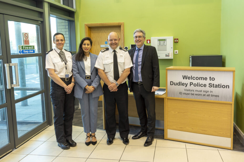 Dudley LPA Commander Chief Superintendent Gillian Davenport, MP for Dudley Sonia Kumar, Chief Constable Craig Guildford and West Midlands PCC Simon Foster