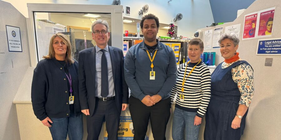 Bev Wootton, PCC Simon Foster, Tobias Ogunsola, Alison Walker and Maureen Munnelly at Perry Barr Custody Suite