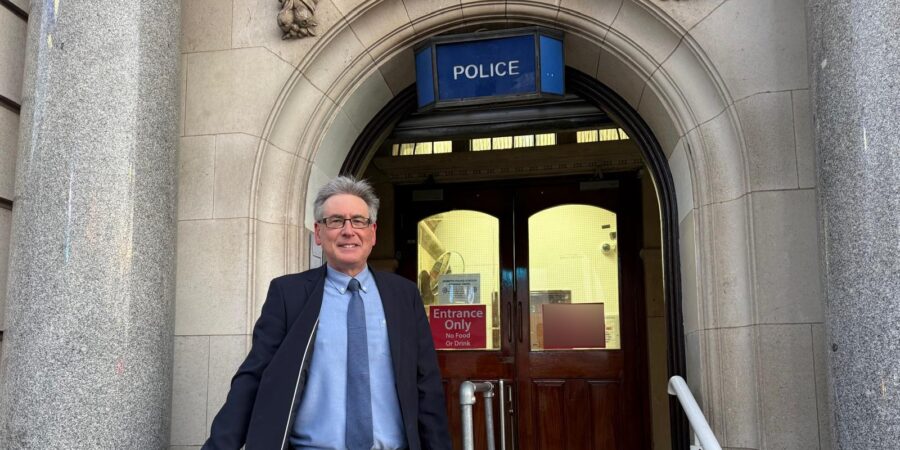 West Midlands PCC Simon Foster outside Digbeth Police Station following the reopening of the Public Contact Office (PCO)